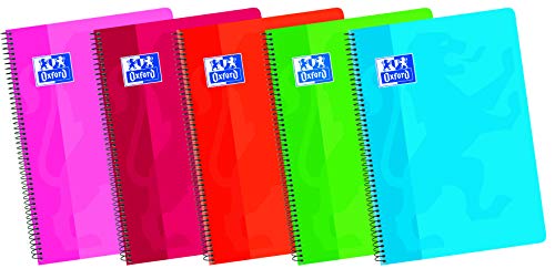 Oxford Classic - Pack de 5 cuadernos A4 blanco de tapa blanda, Fº