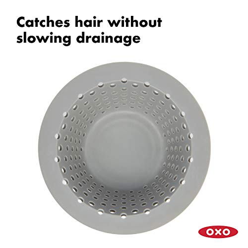 Oxo Good Grip - Protector de Drenaje de Silicona, Color Gris, Talla única