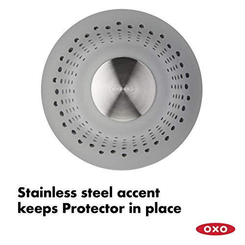 Oxo Good Grip - Protector de Drenaje de Silicona, Color Gris, Talla única