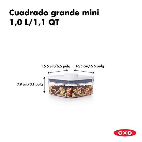 OXO Good Grips POP Contenedor – Almacenamiento hermético y apilable de alimentos - 1,1 l para frutos secos y mucho más