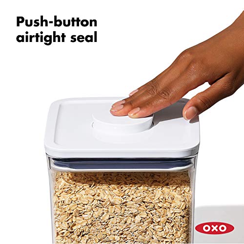 OXO Piece Mini Pop Container Set Good Grips-Juego de 4 contenedores de popa, plástico, Transparente