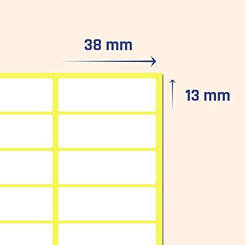 Pack de 500, 38 x 13 mm - Etiquetas Adhesivas Blancas Pegatinas