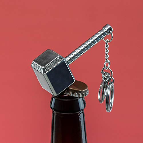 Paladone Thor - Abridor de Botellas (aleación, 2 x 3 x 7 cm), diseño de Martillo de Thor, Transparente