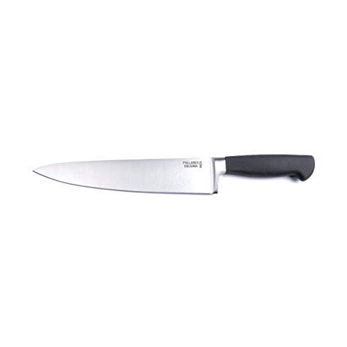 PALLARES SOLSONA Cuchillo Chef o Cocina, Acero Inoxidable Forjado, 20cm, Mango Soft, ensamblado.Regalo de una Piedra de afilar.