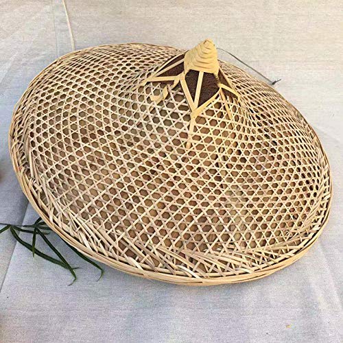 Pamelas para mujer Faja de bambú sombreros accesorios de rendimiento sombreros al aire libre protección contra la lluvia sombreros de pesca sombra de bambú sombrero de paja @ Color verdadero B -40cm