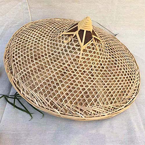 Pamelas para mujer Faja de bambú sombreros accesorios de rendimiento sombreros al aire libre protección contra la lluvia sombreros de pesca sombra de bambú sombrero de paja @ Color verdadero B -40cm