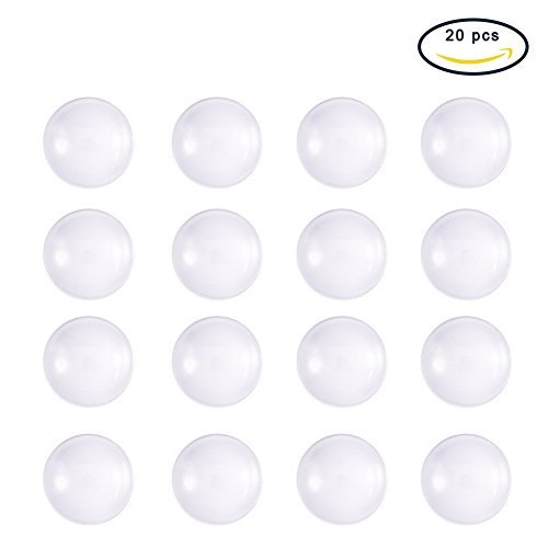 PandaHall Elite Cabujones de Cristal Clara, Transparentee, Semi-circulo Redondo Posterior Plana para la joyeria y cabochon de los ajustes, Claro, 24,2~24.8mmx7.4mm; sobre 20pcs /Caja