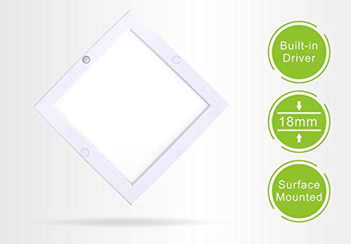 Panel sensor LED UltraSlim de 18 W, lámpara de techo con detector de movimiento y sensor crepuscular, transofrmador de LED incl., Tagesweiß (4000 K), LED 18.00W 230.00V