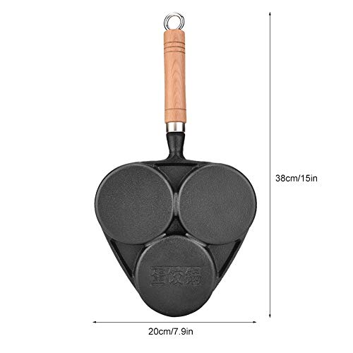 Panqueque Pot - Sartén, 3 Moldes de Hierro Fundido de la Crepe del Huevo Frito Pan Pot