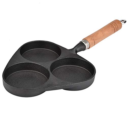 Panqueque Pot - Sartén, 3 Moldes de Hierro Fundido de la Crepe del Huevo Frito Pan Pot