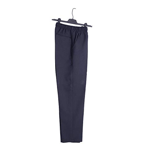 Pantalón adaptado hombre - Tallas grandes - Pantalon vestir con goma en la cintura - Invierno (marino, M)