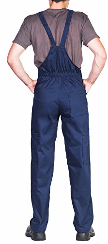 Pantalones con peto de trabajo para hombre, Made in EU, Mono de trabajo, Azur, blanco, rojo, verde, negro (XL, Navy)