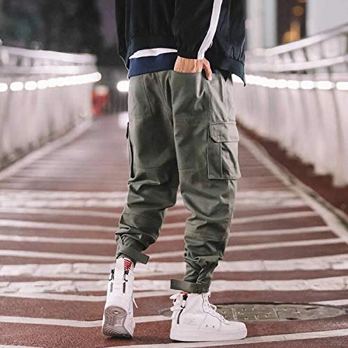 Pantalones Deportivos Pantalones De CháNdal De Alta Moda para Hombre Streetwear Hip Hop Pantalones De CháNdal con Bolsillo Grande Ropa De Trabajo para Hombre Pantalones Harem XXL Naranja