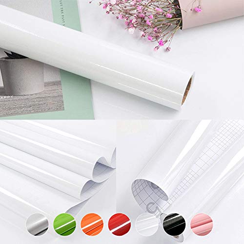 Papel Adhesivo para Muebles Blanco 40cm X 3m Vinilo Pegatina Autoadhesivo Decoración De La Pared Gabinetes De Cocina Escritorio Cajón DIY Pegatina