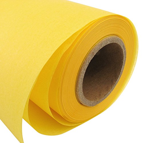 Papel de construcción esboza papel amarillo papel vegetal papel calco papel de calco pañuelo de papel semi transparente A3 A4 de 30 g/m² 12 in x 50 YD, ca. 31 cm x 46 m