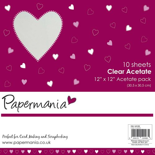 Papermania 12 x 12-Inch Plain Acetate Sheet, Pack of 10