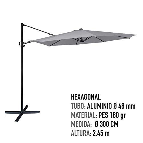 Parasol EXCENTRICO Roma D300 CM - MASTIL Aluminio D48 CM - A