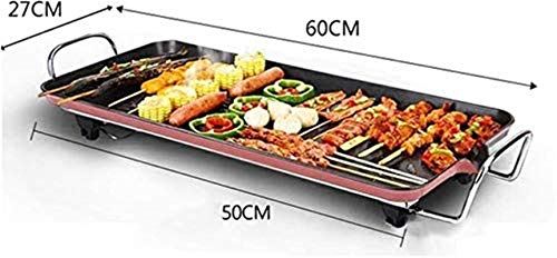 Parrilla eléctrica plancha Multifunción Parrilla eléctrica plancha placa, placa eléctrica Tabla Teppanyaki Grill antiadherente Barbacoa caliente, con control de temperatura ajustable 1400W, for reunio