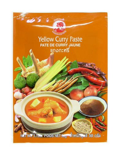 Pasta de curry amarilla de la marca COCK de 12 paquetes [12x 50 g] Curry amarillo