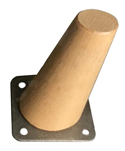 patas para muebles madera haya. Patas cónicas con inclinación, y placa de montaje ya instaladas. 8 cm alto color natural (8 cm)