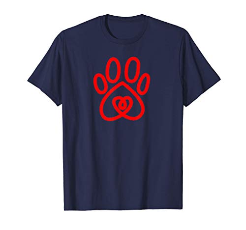 Paw Print Dog Paw Cute Dog Heart Love Pet Puppy Camiseta