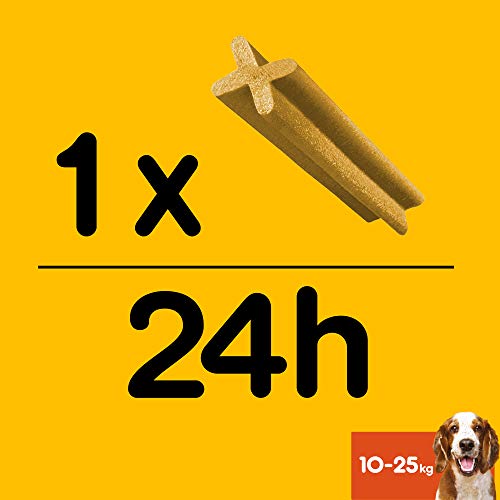 Pedigree Pack de Dentastix de uso Diario para la Limpieza Dental de Perros Medianos (4 Packs de 28ud)