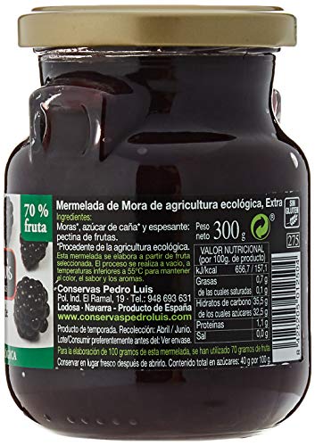 PEDRO LUIS Mermelada de Mora Eco S/G Fco. 300 Grs P.N. 500 g