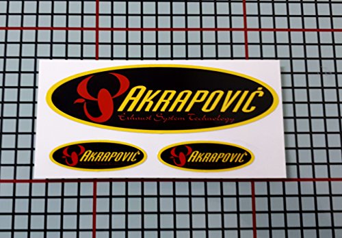 Pegatina Adhesivo Compatible con AKRAPOVIC Ovalado Alta Temperatura Laminado Impresion Digital Tubo DE Escape 3 Unidades