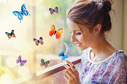 Pegatinas de Pared 72 Piezas 3D Mariposa Luminosa Wall Stickrs Decorativos de Pared Removible Mural de Arte Artesania Bricolaje Pegatinas Decoracion