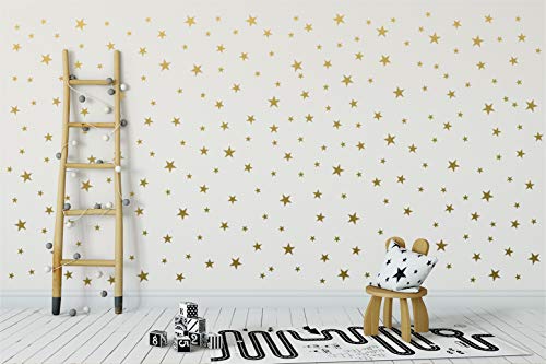 Pegatinas de pared de estrellas doradas removibles para decoración del hogar fácil de despegar paredes pintadas de vinilo metalizado de lunares para habitación de bebé y niños (paquete de 124)