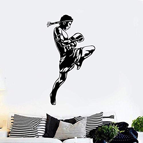 Pegatinas De Pared Sports Gym Decoración Boxing Design Wall Art Mural Muay Thai Vinyl Wall Art Posters Removable Art 57X105Cm