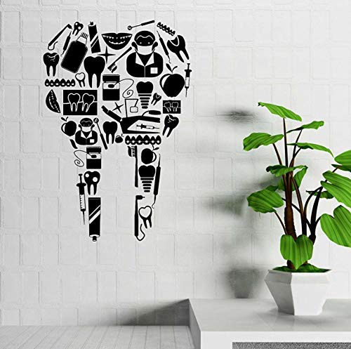 Pegatinas Pared Murales Clínica Dental Diente Dentista Doctor Hospital Farmacia Decoración Interior Puerta Ventana Pegatinas Creativo Mural 57X84cm