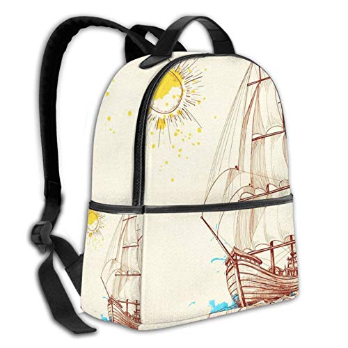 PEIGJH Mochilas Escolares Bolsa Daypack Mochila Tipo Casual para Niños Niñas para Portátiles Netbooks Barco Velero Vela Mar