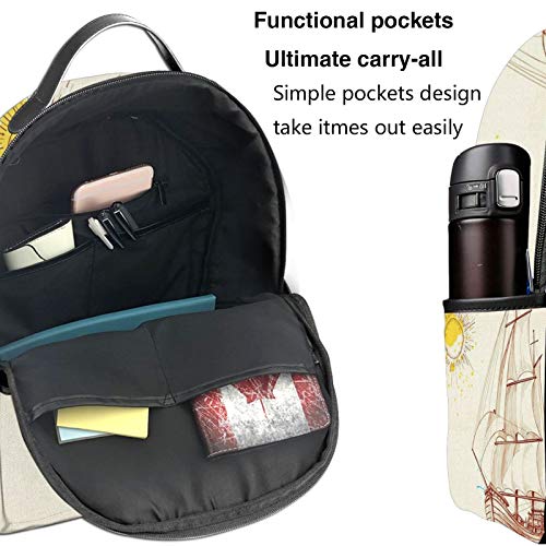 PEIGJH Mochilas Escolares Bolsa Daypack Mochila Tipo Casual para Niños Niñas para Portátiles Netbooks Barco Velero Vela Mar