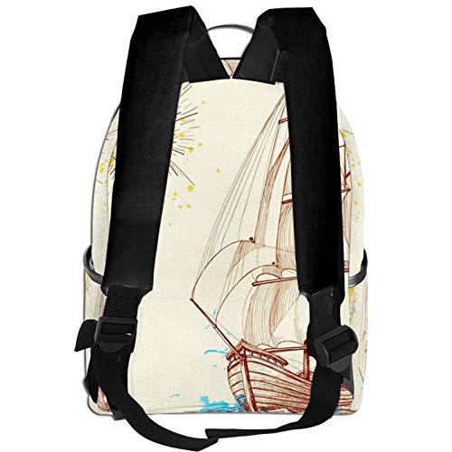 PEIGJH Mochilas Escolares Bolsa Daypack Mochila Tipo Casual para Niños Niñas para Portátiles Netbooks Barco Velero Vela Mar