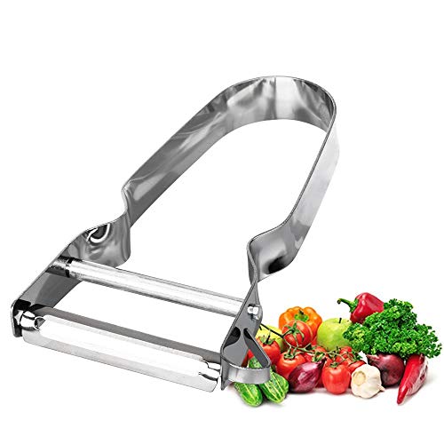 Pelador，Utensilios De Cocina Pelador De Frutas Vegetales Peladores De Acero Inoxidable Patata Pepino Zanahoria Rallador Julienne Pelador Accesorios De Cocina, Gris Claro