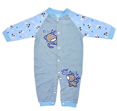 Pelele Recien Nacido Pijama Bebé Niños Azul Enteros Mameluco Algodón Rayas Cremallera Caricatura Sleepsuit Trajes Primavera Verano Otoño Ropa de Una Pieza Monos Outfits Unisexo Niñas 3-6 Meses