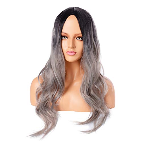 Peluca Rubio Negro Gris Beige Marrón Gradiente Liso Ondulado Rizado Gradient Medio Largo Corto Resistente al Calor Sintético Suave Estilo de Moda para Cosplay Fiesta Halloween Anime (1-70 cm)