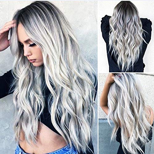 Peluca Rubio Negro Gris Beige Marrón Gradiente Liso Ondulado Rizado Gradient Medio Largo Corto Resistente al Calor Sintético Suave Estilo de Moda para Cosplay Fiesta Halloween Anime (1-70 cm)