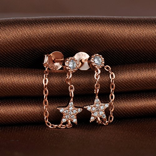 Pendiente elegante de estrella de plata de ley 925 con circonitas cúbicas Infinite U. Pendientes en forma de gota para mujer/niña.