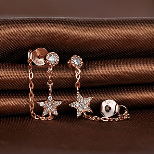 Pendiente elegante de estrella de plata de ley 925 con circonitas cúbicas Infinite U. Pendientes en forma de gota para mujer/niña.