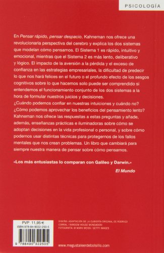 Pensar rápido, pensar despacio: 320 (Ensayo | Psicología)