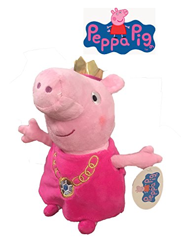 Peppa Pig - Peluche Peppa disfrazada de princesa con collar 27cm Blister - Calidad super soft