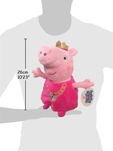 Peppa Pig - Peluche Peppa disfrazada de princesa con collar 27cm Blister - Calidad super soft