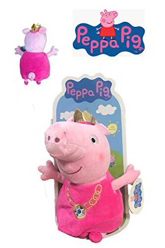 Peppa Pig - Peluche Peppa disfrazada de princesa con collar 27cm Blister - Calidad super soft