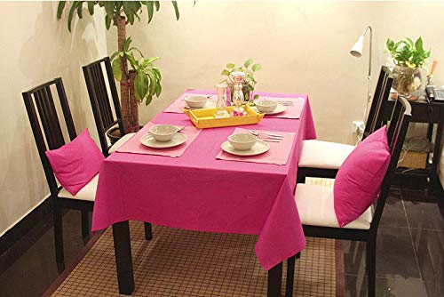 Perfect Textil Mantel Mesa Rectangular Color Liso de Poliéster Lavable Ideal para Las Mesas de Buffet Plegables, Mesas de Picnic al Aire Libre y Mesas de Comedor y Cocina (Rosa, 150x200cm)