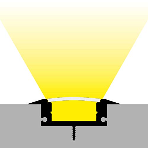 Perfil de aluminio LED APTA (AT) cubierta cubierta cubierta cubierta cubierta de tapa lacada en blanco conector de esquina de 90° lacado (color blanco) 2 m