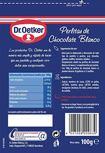 Perlitas de Chocolate blanco 100 gr