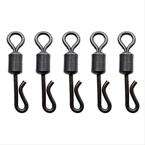 Pesca ZWRY Pesca Conector Matte Negro Rolling Quick Change Giratorios Carp Rigs Largo Cuerpo En Forma Delumpio Snap Conector Carp Accesorios De Pesca Tamaño: L, 2cm como se Muestra