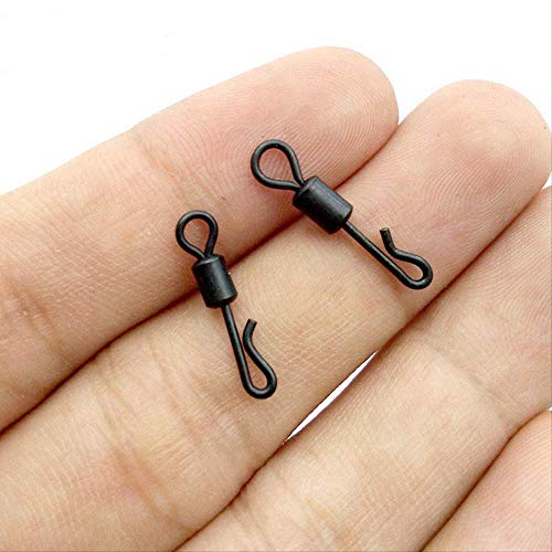 Pesca ZWRY Pesca Conector Matte Negro Rolling Quick Change Giratorios Carp Rigs Largo Cuerpo En Forma Delumpio Snap Conector Carp Accesorios De Pesca Tamaño: L, 2cm como se Muestra